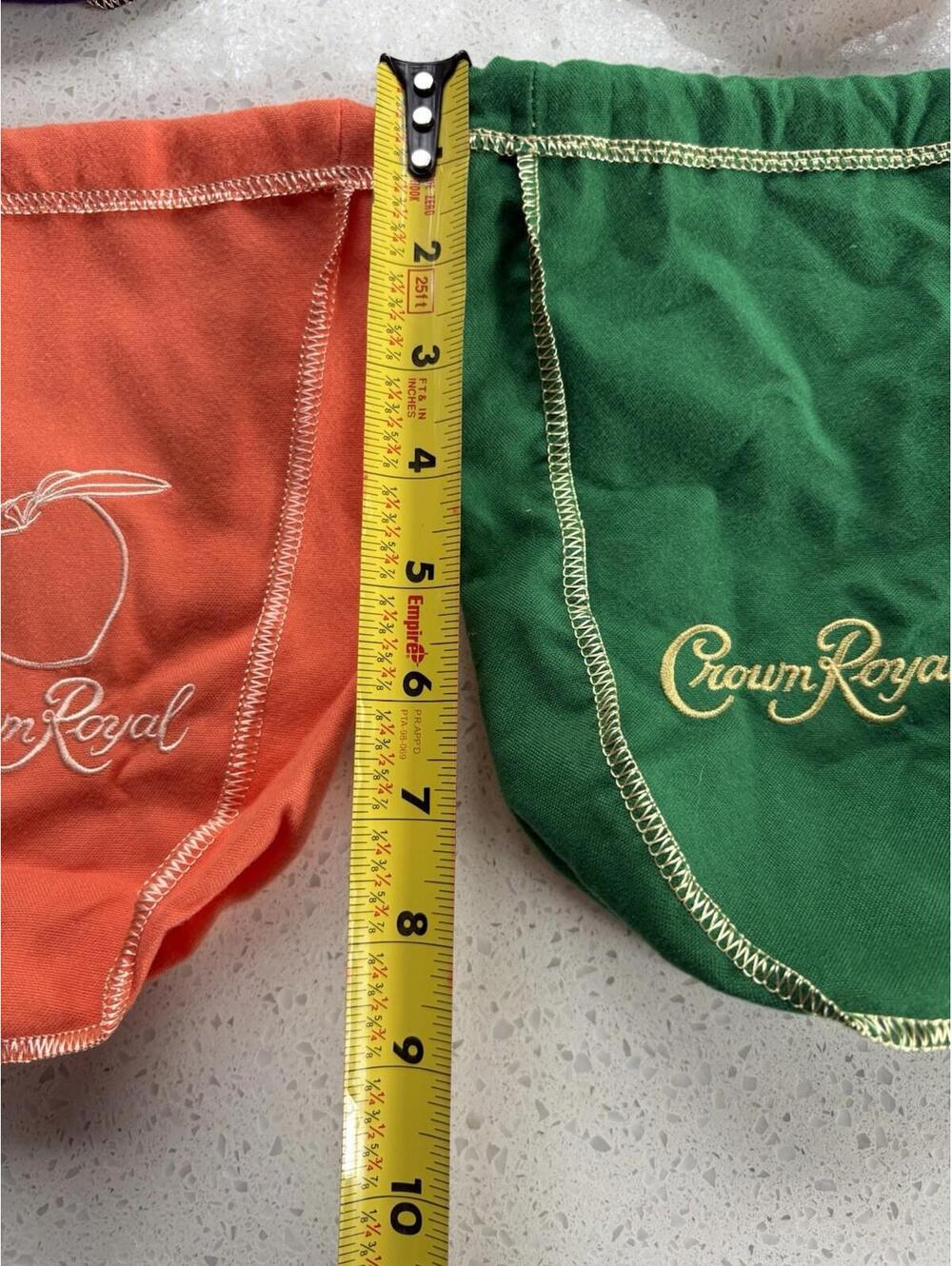 Lot of 6 Crown Royal Bags Variety of Colors Purple Green Vanilla Peach Caramel - Picture 14 of 16